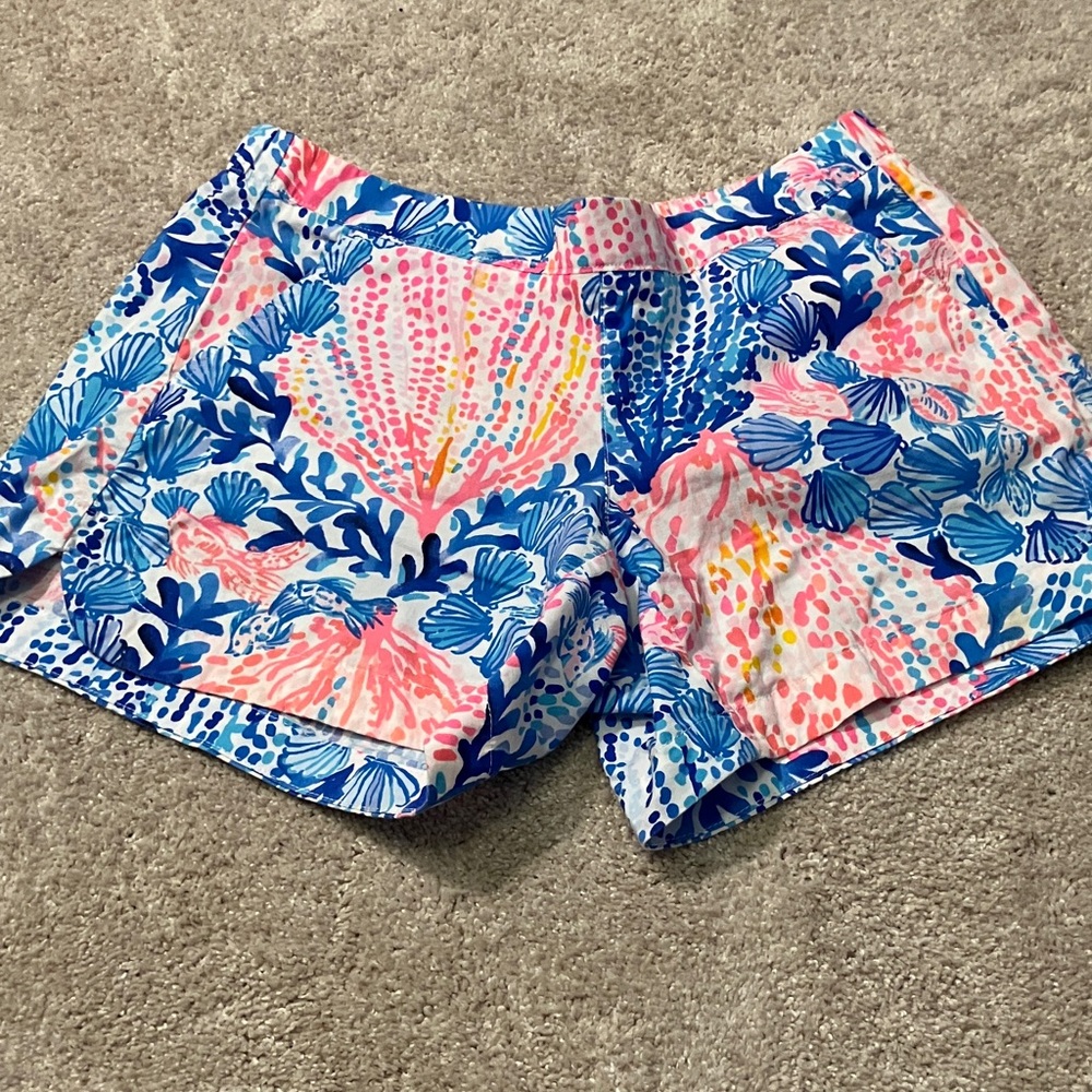 Lilly Pulitzer Blue and Pink Floral Women's Shorts